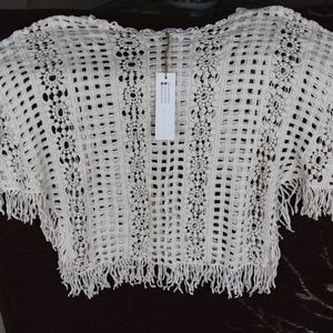 WOVEN HEART IVORY BEACH/POOL COVER -UP